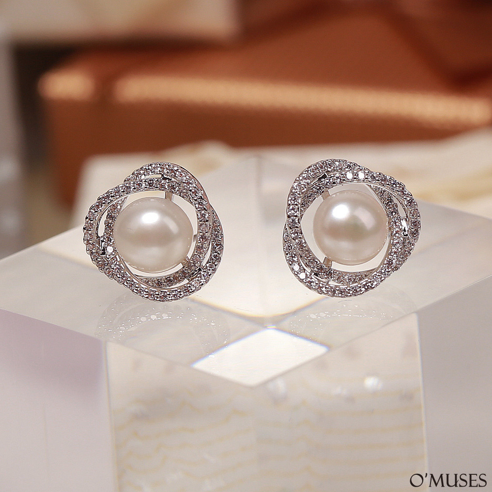 花苞淡水珍珠針式耳環21-7661 