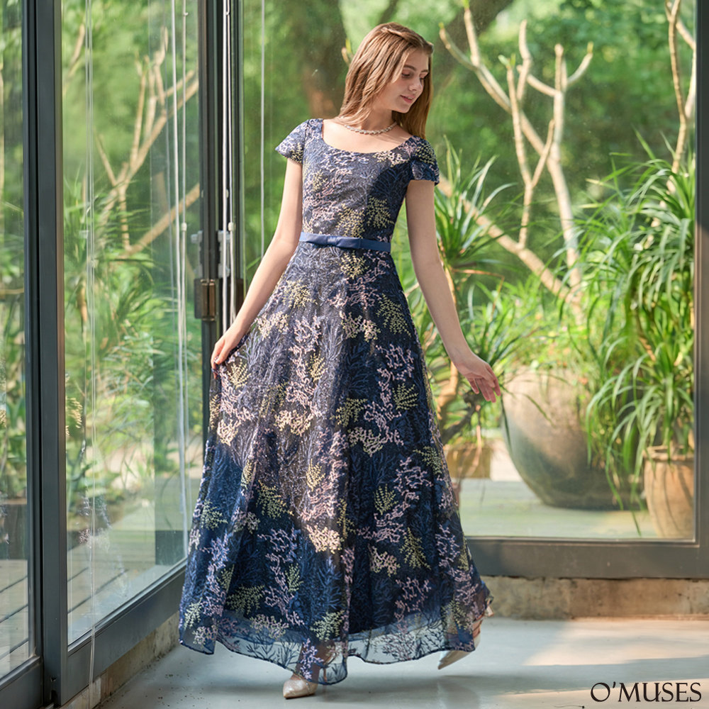 刺繡亮粉藍色婚紗禮服(手工款)19-A2536
