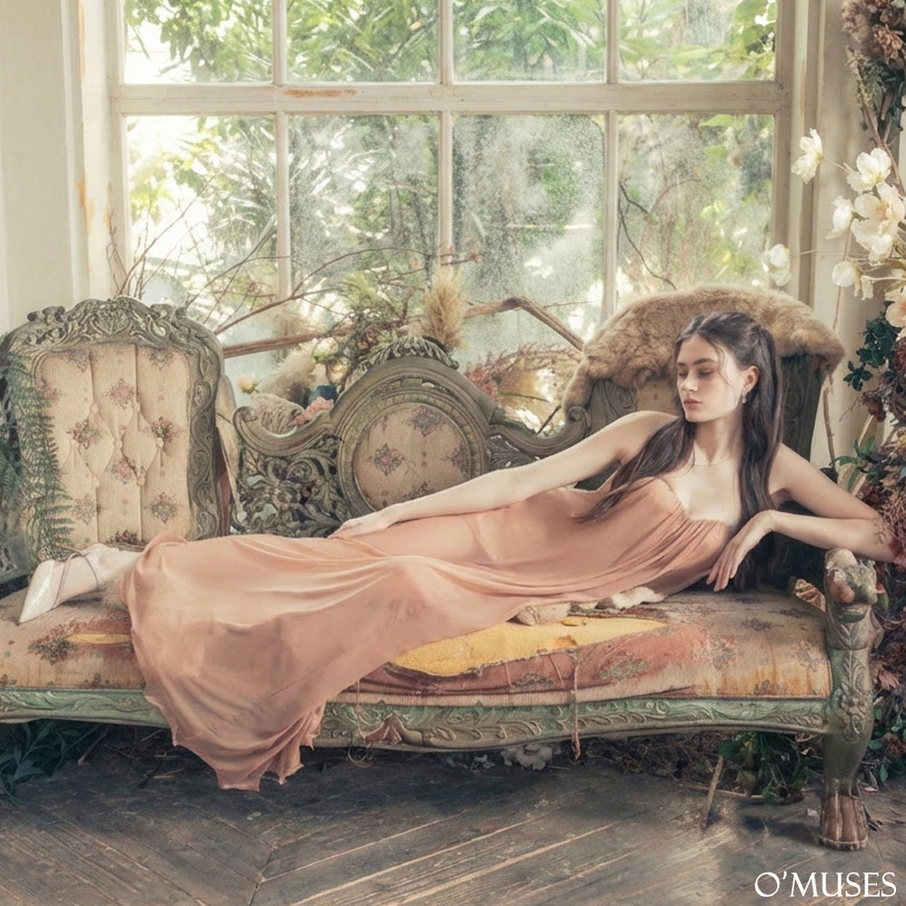 蕾絲雪紡杏色仙女長禮服29-7772