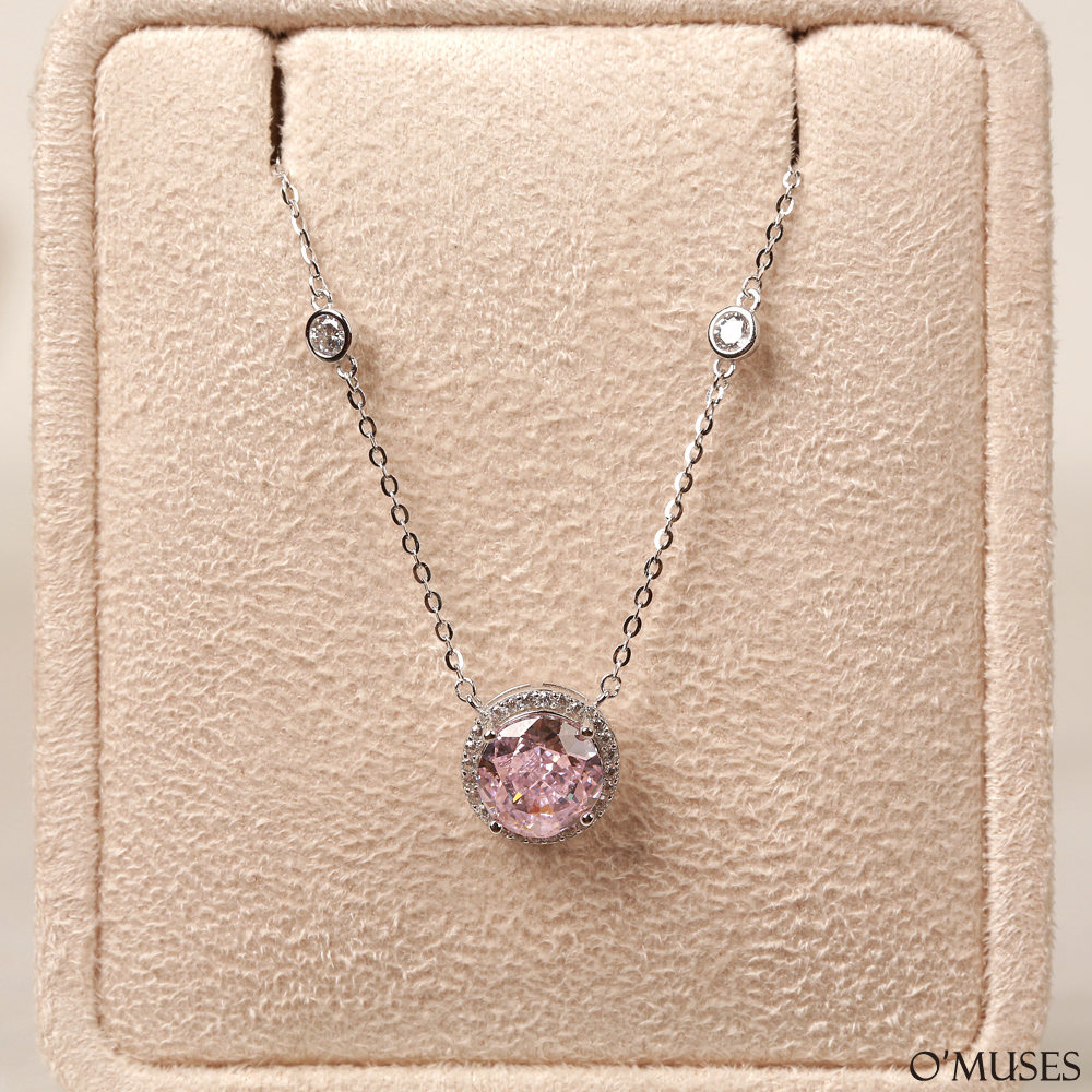 粉紅鋯石項鍊21-7805