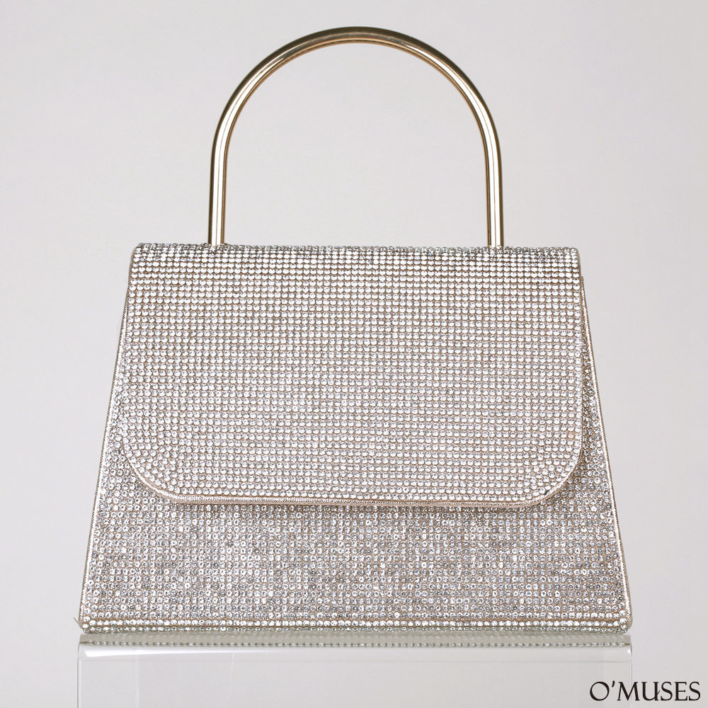 滿版鑽石金色手拿側背晚宴包27-24016