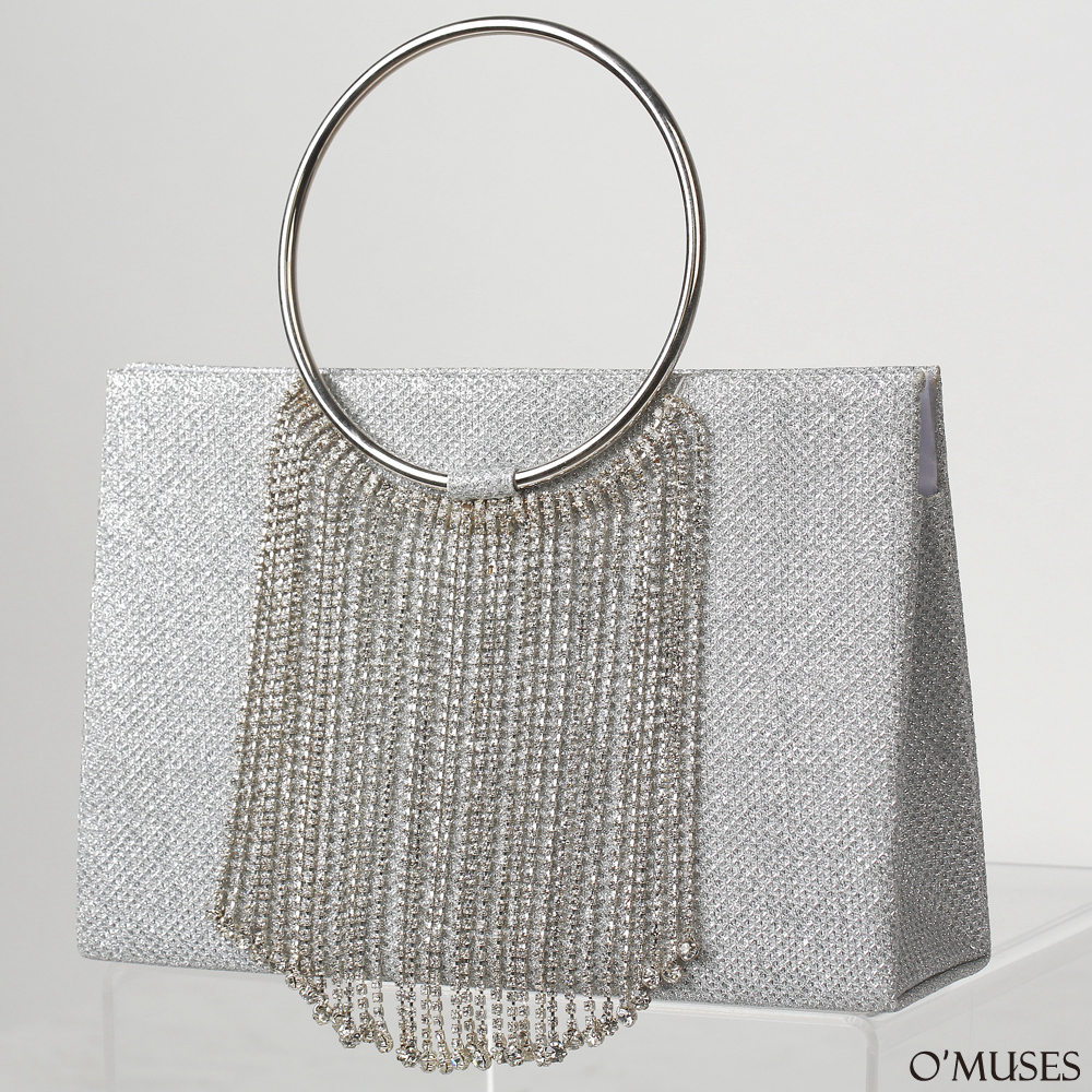 流蘇銀色手拿側背晚宴包27-WT25022
