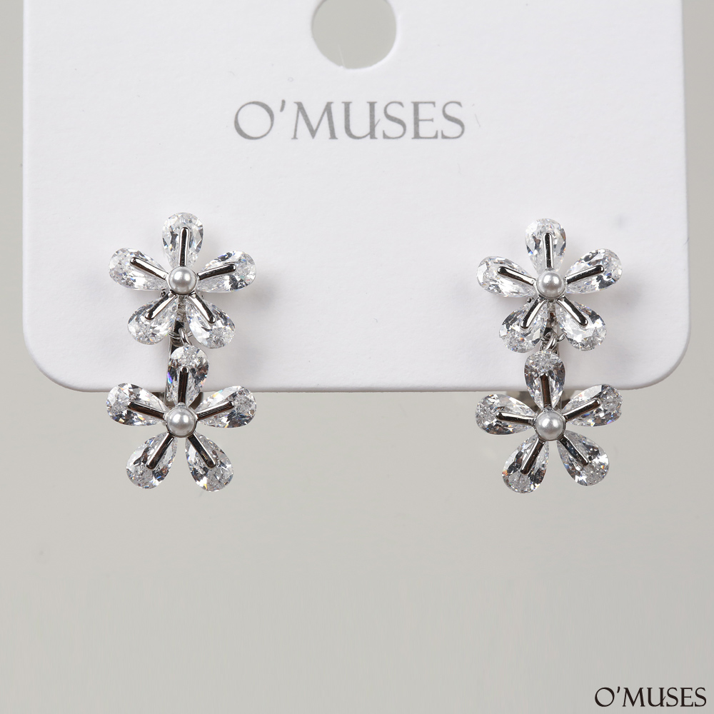 雪花夾式耳環21-7744