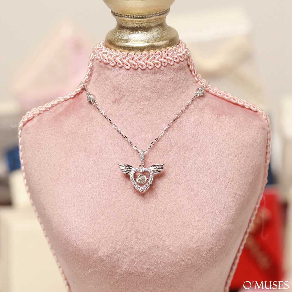 心動莫桑石銀飾項鍊21-7604