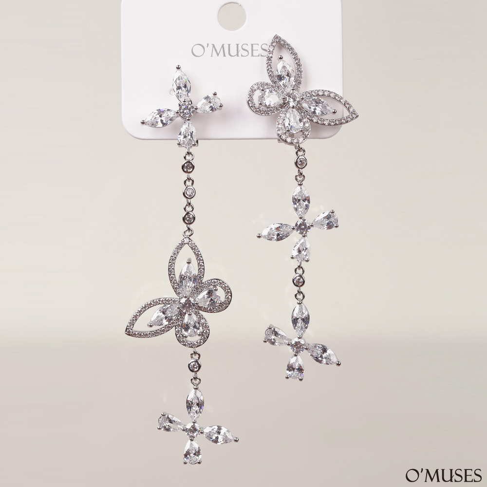 蝴蝶流蘇夾式耳環21-7794