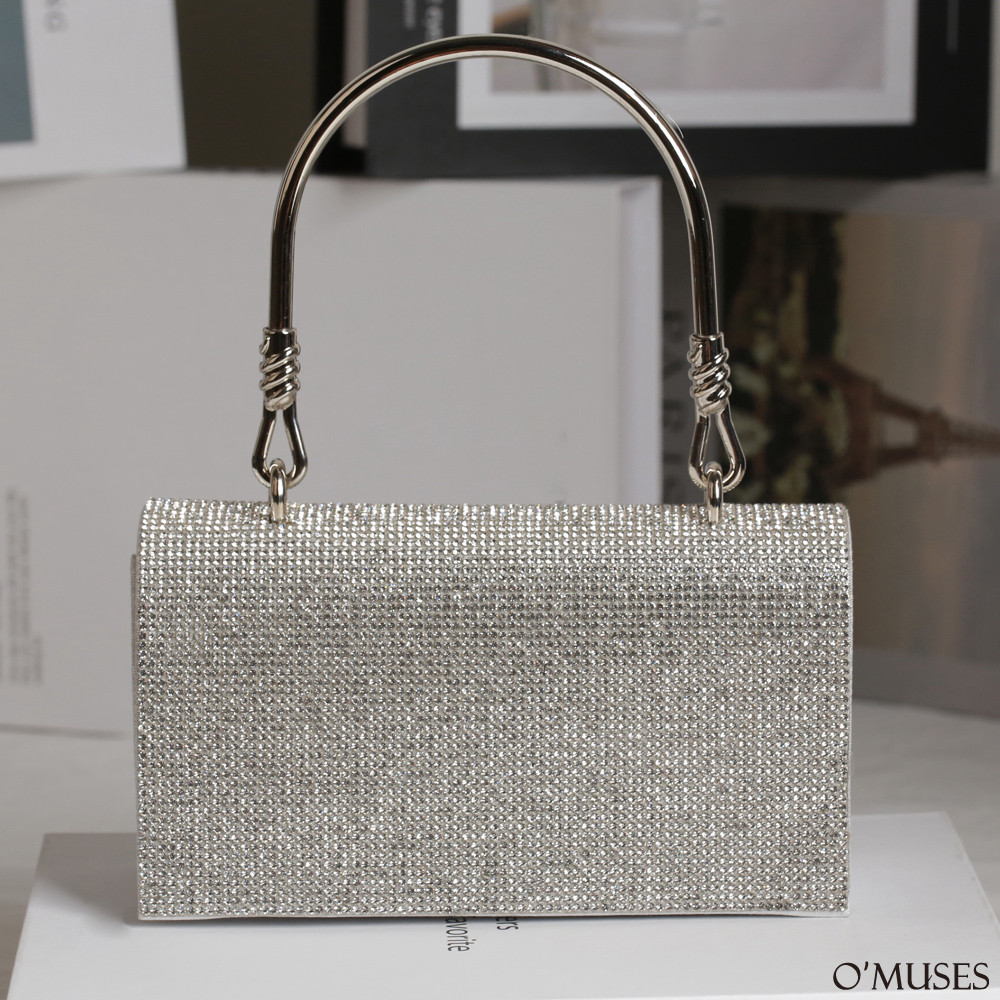 滿鑽手拿側背銀色晚宴包27-9207