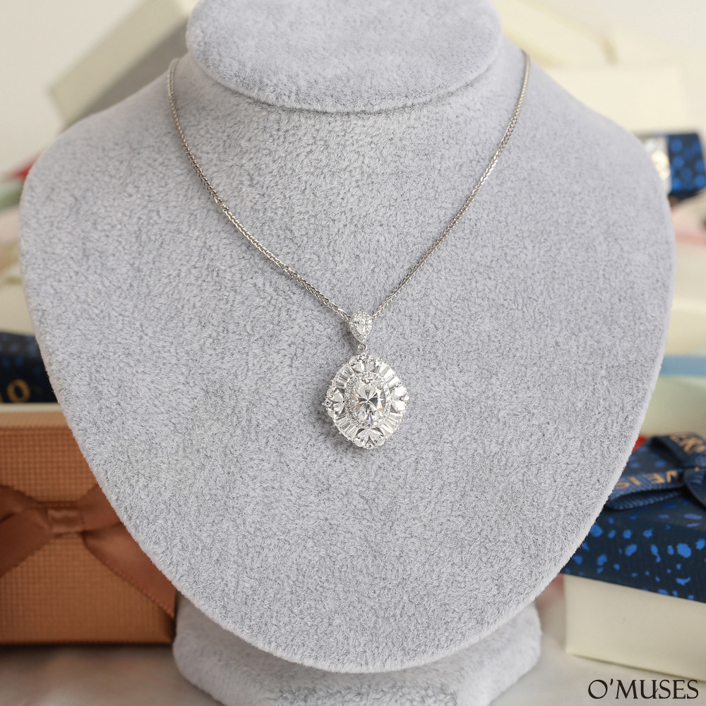 2克拉莫桑石銀飾項鍊21-7682