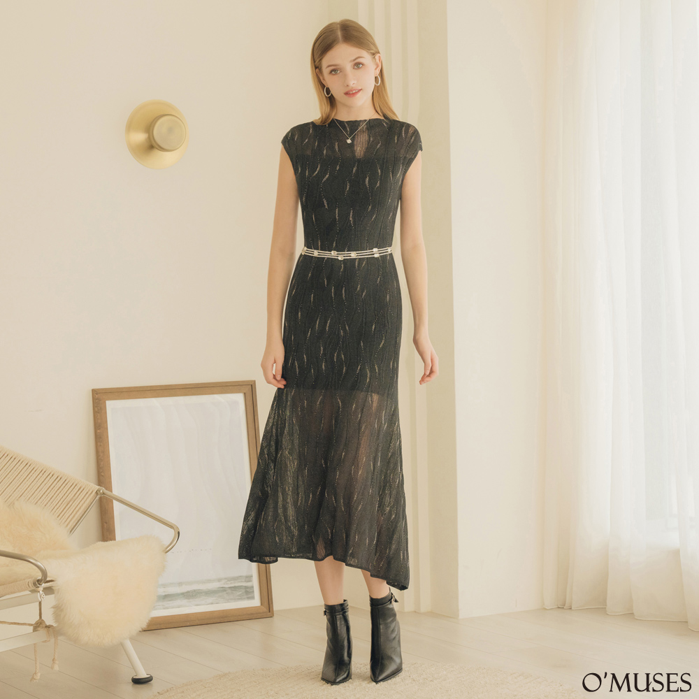 鏤空燙鑽灰色長禮服29-25101