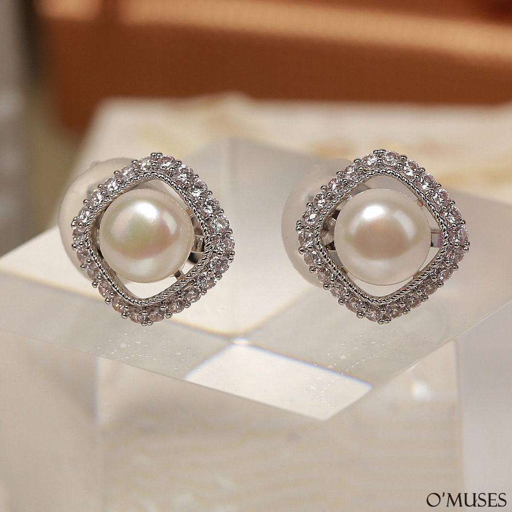 淡水珍珠夾式耳環21-7671