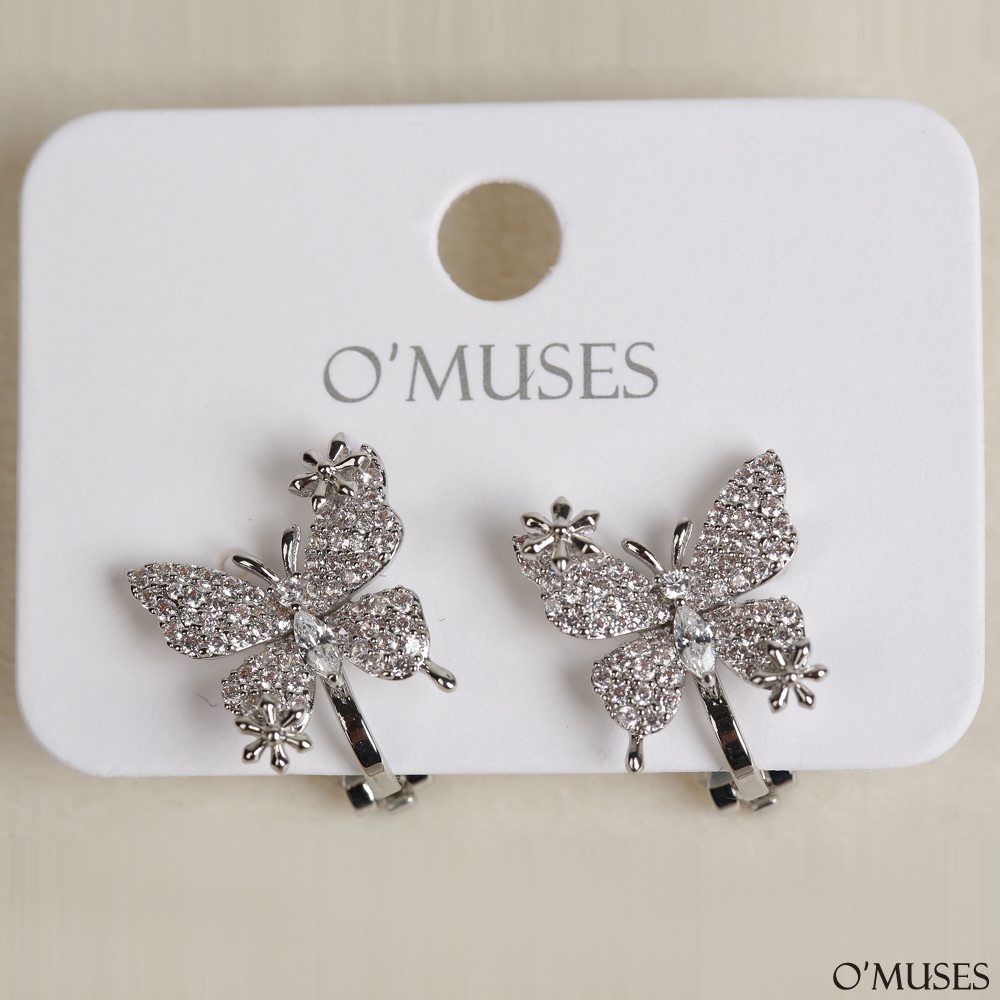 花蝴蝶夾式耳環21-7667