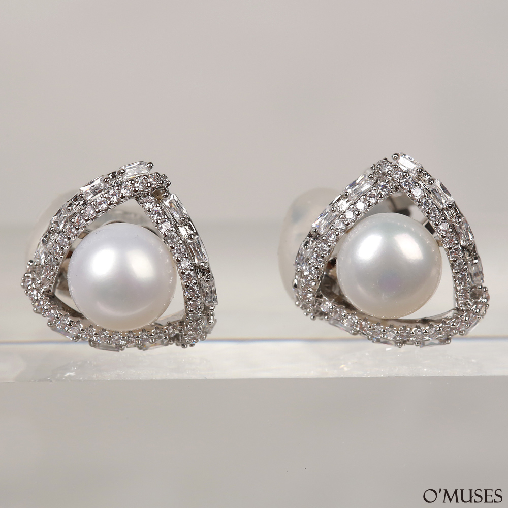 淡水真珠夾式耳環21-7753