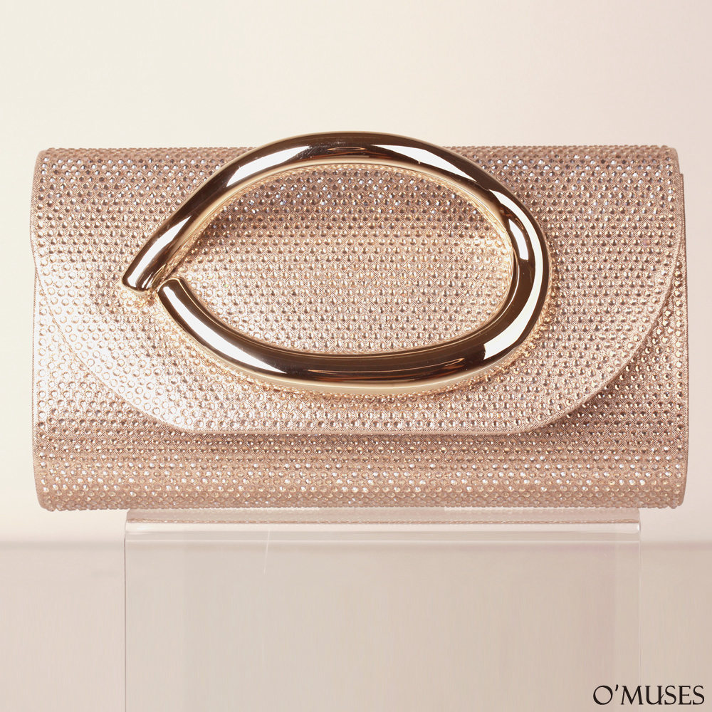 滿版鑽石金色手拿側背晚宴包27-50093