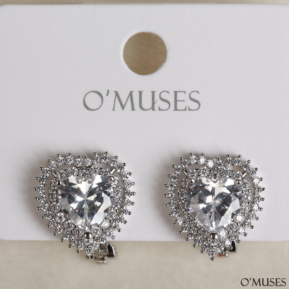 愛心夾式耳環21-7690