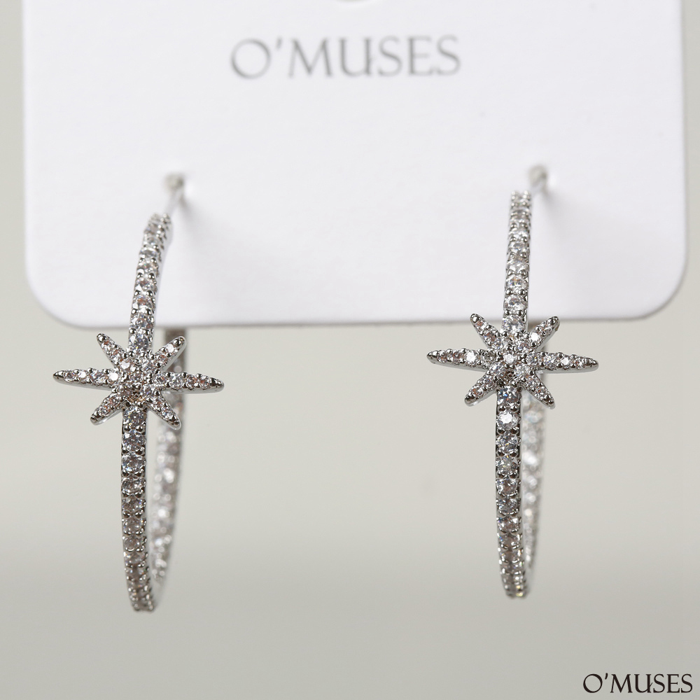 星芒雙層針式耳環21-7803