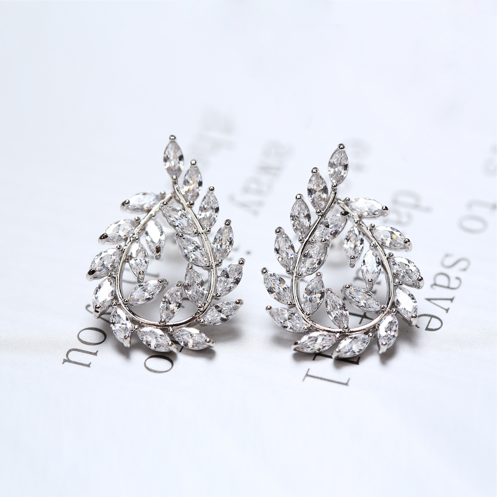 鑽石水滴針式耳環1317321K116銀飾