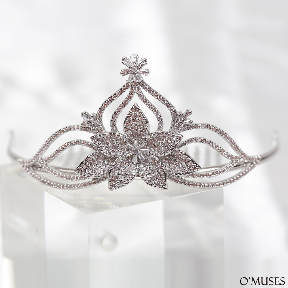 密鑲山茶花皇冠髮叉頭飾 20-A00110 新秘 髮飾